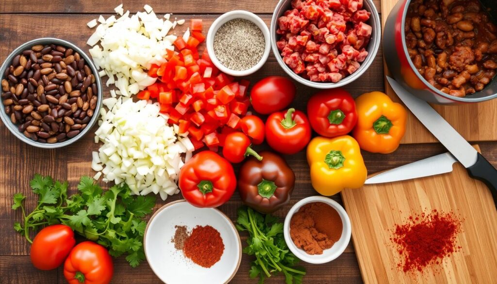 Classic Chili Ingredients Preparation