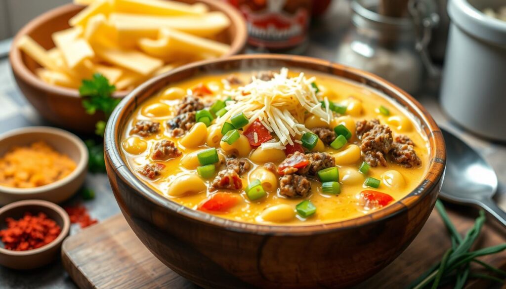 Macaroni Cheeseburger Soup